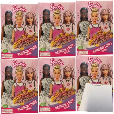 Produktbild von Barbie Rainbow Loops Frühstückscerealien 6er Pack (6x350g Packung) + usy Block