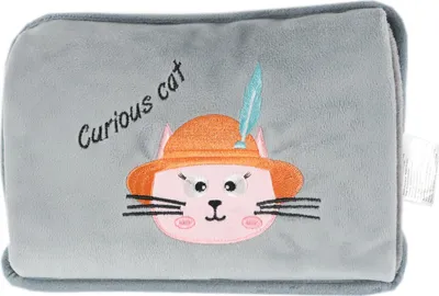 Produktbild von Biggdesign Cats Curious Cat Elektrische Wärmflasche mit weichem Bezug, wiederaufladbare Wärmflasche zur Schmerzlinderung, ideal bei Menstruationsbeschwerden, wasserdicht, intelligente Temperaturregelung