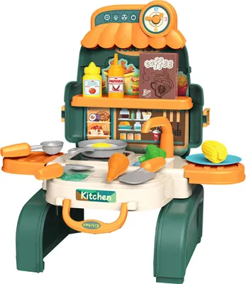 Immagine prodotto di Luna Play Kitchen Zaino 3in1 w. Accessori Set da gioco di cucina per bambini da 21 pezzi