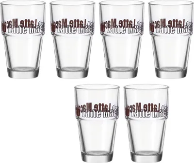 Produktbild von LEONARDO 043399 'Solo' Leonardo 043399 Latte Macchiato Becher 'Solo' 400ml, Glas, H 14cm, transparent (6er Pack)