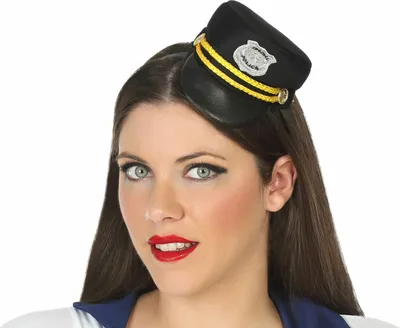 Produktbild von Stirnband Polizeimütze Hut Mini Schwarz