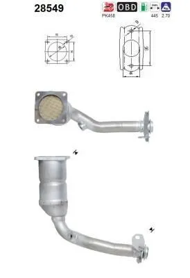 Obrázek produktu pro Katalyzátor Peugeot 206 1,4 Tu3Jp Tu3A Euro 3 4