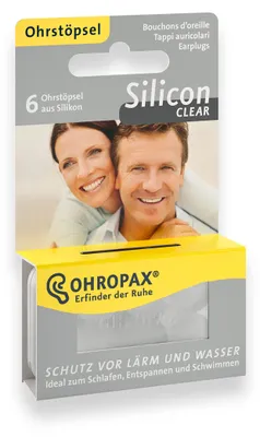 Produktbild von OHROPAX Silicon Clear, Grau, Silikon, Box, 6 Stück(e)