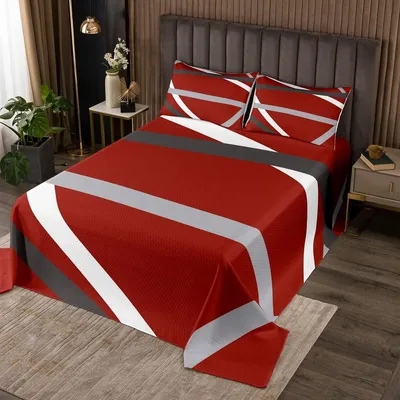 Tagesdecke geometrisch 240x220 cm, 3-tlg., schwarz-grau, gesteppt