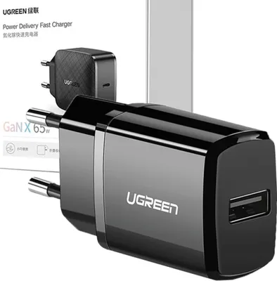 Obrázek produktu pro Ugreen Rychlá nabíječka Malá praktická odolná USB 2,1 A černá