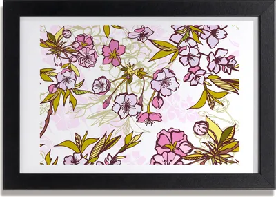 Produktbild von Bild 30x20 MDF-Rahmen, Wandkunst Kirschblüten