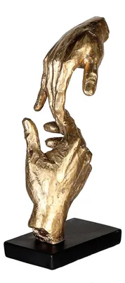 Dekorative Skulptur Two Hands, Kunstharz, gold/schwarz, 29 cm