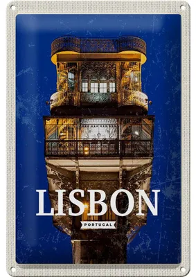 Produktbild von Blechschild Reise 20x30cm Lisbon Portugal Architektur Retro