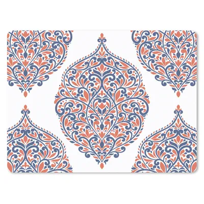 Obrázok produktu pre Podložka pod myš - Vzory - modrá - oranžová - 23x19cm - Rohožka pod myš
