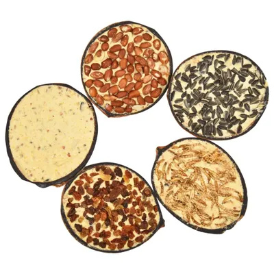 Produktbild von "WINTER SALE" Vogelfutter Gefüllte Kokosnusshälften 10er-set - multifunktional& Moderne - 290 g - Vögel-Futterspender NEU1527408