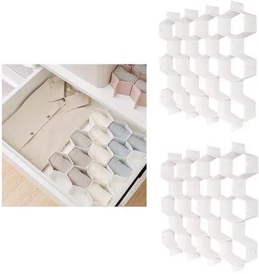 Zdjęcie produktu dla Plastikowy organizer na buty z 18 przegrodami, biały, 2-częściowy