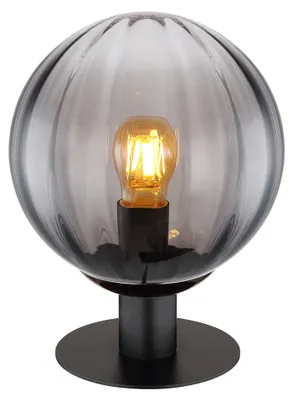 Produktbild von LED Tischleuchte DALLERTA, Metall, Schwarz, Glas, E27, Rauchoptik