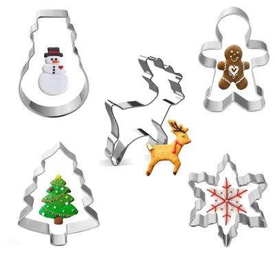 5-teiliges Weihnachts-Ausstechform-Set aus Edelstahl