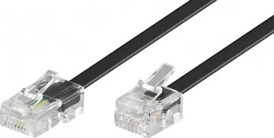Obrázek produktu pro Goobay 68530 Modulární propojovací kabel, 3 m, černý - zástrčka RJ45 (8P4C) > zástrčka RJ11/RJ14 (6P4C)