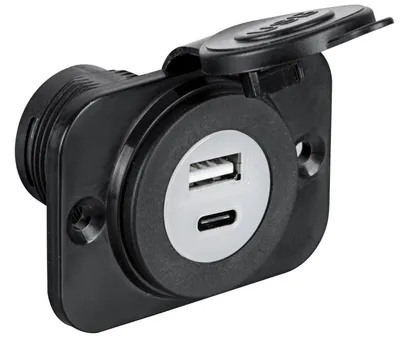 Obrázek produktu pro Zásuvka pro zapalovač + USB-A + USB-C, bílá, Osculati 14.516.16