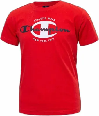 Image de T-shirt à manches courtes Champion, modèle col rond, pour garçons, couleur rouge, taille 15-16 ans