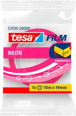 Imagen del producto de Cinta adhesiva de señalización Tesa Neon, 10 metros x 19 mm, color rosa