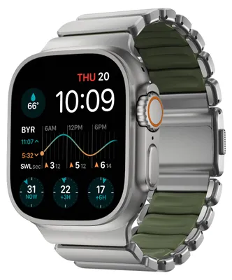 Produktbild von Armband für Apple Watch 49/46/45/44 mm, Nomad Stratos Band, Silber-Schwarz Titan
