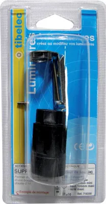 Image de Support E14 TIBELEC, plastique, noir 60 W