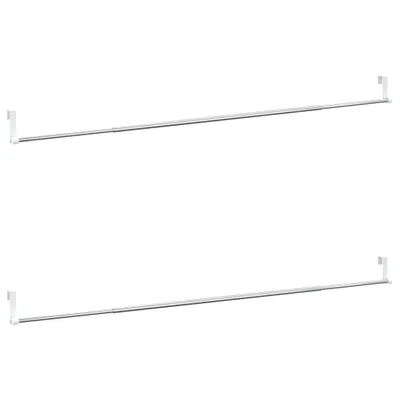 Immagine prodotto di vidaXL Bastoni per tende, 2 pezzi, bianco e argento, 90-135 cm, alluminio