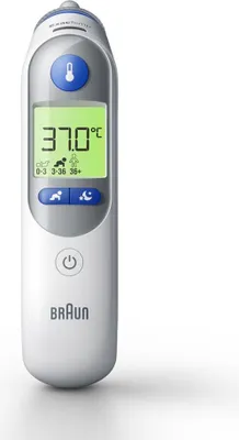 Produktbild von Braun IRT6525, Kontakt-Thermometer, Weiß, Ohr, Tasten, °C, Körpertemperatur