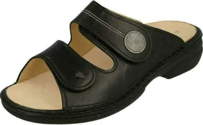 Produktbild von Damen-Pantolette Finn Comfort Sansibar, Schwarz, Leder, NEU - Damenschuhe Pantolette /  Zehentrenner, Schwarz