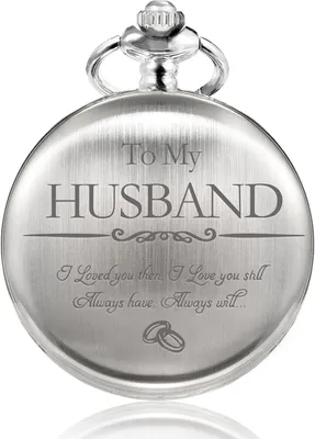 Imagen del producto de Reloj de bolsillo con grabado "Para mi esposo", personalizado, para hombre