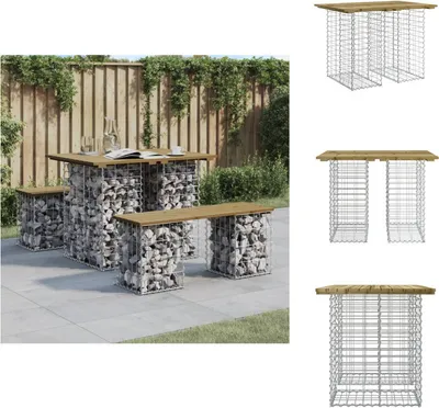 Produktbild von vidaXL Gartenbank aus Gabionen 100x70x72 cm Kiefernholz Imprägniert -  Gartenbänke
