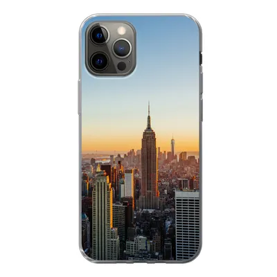 Produktbild von MuchoWow® Handyhülle Schutzhülle Hülle für iPhone 13 Pro New York - Skyline - Sonnenuntergang Silikon Softcase Handy Hülle - Handy-Tasche
