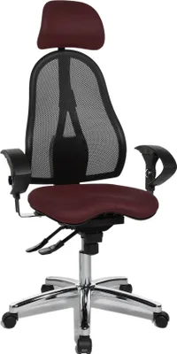Produktbild von Topstar Bürostuhl Sitness 45, ST99U L57X Stoff rot, Gestell chrom