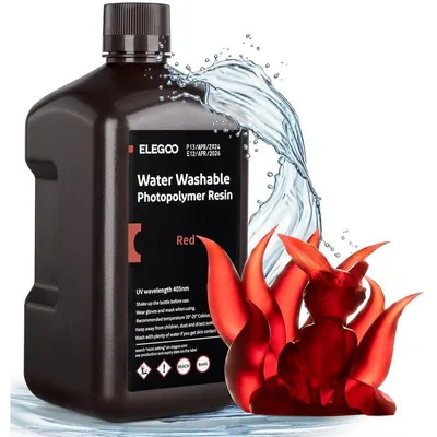 Produktbild von ELEGOO wasserabwaschbares Harz 2kg, Rot