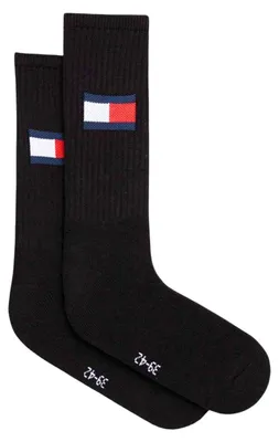 Imagen del producto de Tommy Hilfiger - Calcetines uni para hombre/mujer (pack de 2) NA1088 (talla 44,5 EU - 47 EU) (negro)