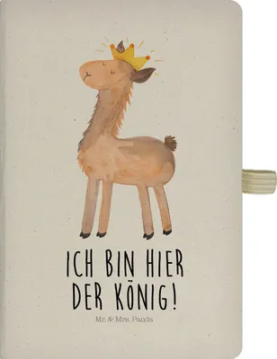 Produktbild von Mr. & Mrs. Panda Tagebuch Lama König - Transparent - Geschenk, Abi, Journal, Reisetagebuch, notizbuch, Kladde, Abitur, a5 buch, Skizzenbuch, Chef, Kollegin, Lamas