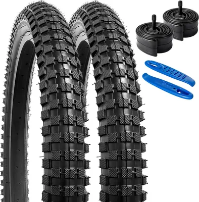 Produktbild von 20" Fahrradreifen 2 Stück mit AV32mm Schlauch für MTB Fahrrad YunSCM