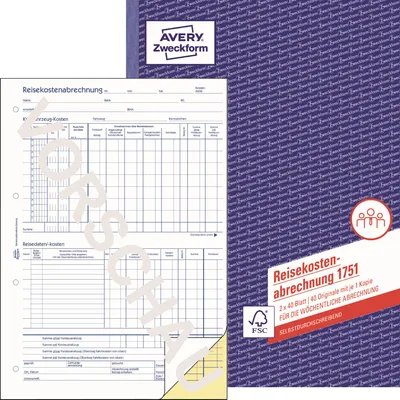 Produktbild von Reisekostenabrechnung 1751 Packung mit 5 Stück
