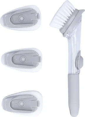 Image de Distributeur de savon Brosse à vaisselle Évier Brosse à récurer avec poignée Anneau de suspension Tête de rechange