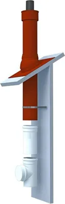 Produktbild von Bertrams Paket Dachheizzentrale LAS DN 80/125 Terrakotta für Schrägdach 25 - 45°