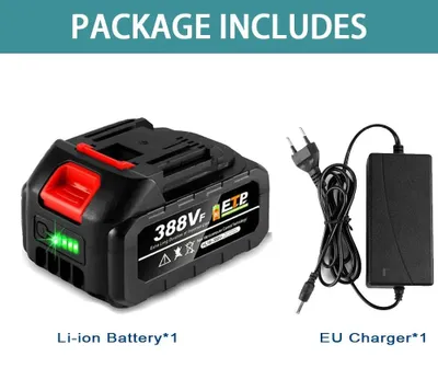 Produktbild von 20V Lithium Akku für Kettensäge und Bohrmaschine - 3,0Ah Akkupack mit Ladegerät - Wiederaufladbar - EU Stecker - Set 1x 3,0Ah 1 Ladegerät