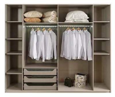 Image de Armoire en verre blanc brillant Armoires Designer Chambre à coucher Meubles en bois