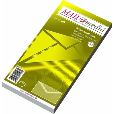 Obrázok produktu pre mayer-network 30002376 Obálky DIN long (220x110 mm), bez okienka, gumované, 72 g/m2, 25 ks