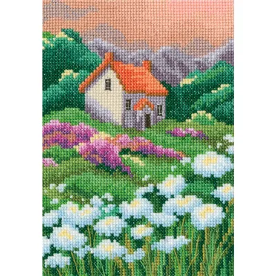 Image de RTO Kit de point de croix "Couleurs d'été I", motif à compter, 12x17cm