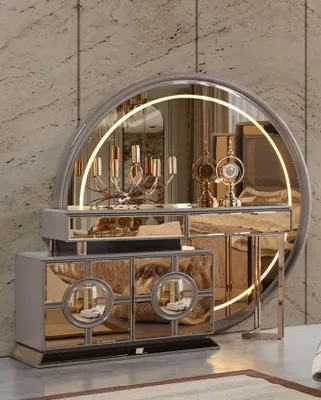 Produktbild von Schminktisch Kosmetiktisch Frisiertisch Frisierkommode Gold Holz Luxus