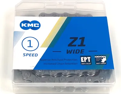 Produktbild von KMC Z1 WIDE Kette EPT 1 fach 128 Links Fahrradkette 1/2"x1/8" breit grau Fahrrad