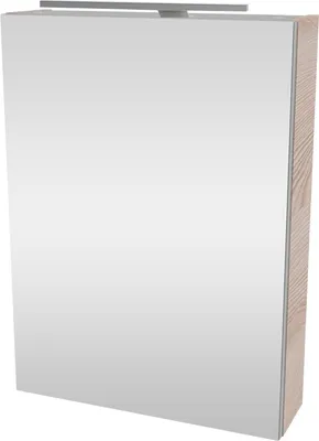 Produktbild von Fackelmann B.CLEVER Spiegelschrank mit LED-Beleuchtung Alibertschrank für Bad und Gäste-WC (50 x 68 x 15,3 cm) SBC Badschrank mit Spiegel in Holz Braun Tür links