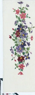 Produktbild von Eva Rosenstand Tischläufer Kreuzstich Set "Klematis", Zählmuster, 30x95cm