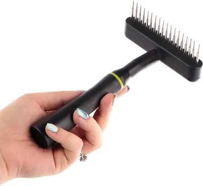 Zdjęcie produktu dla Groom Dog Anti-Tangle Rake - profesjonalne zgrzebło dla psa happypet
