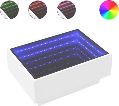 Produktbild von vidaXL LED-Couchtisch Weiß 70x50x30 cm Holzwerkstoff