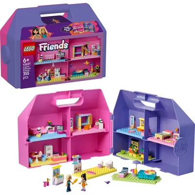 Produktbild von LEGO Friends Kreativer Puppenhauskoffer - Reisespielzeug mit 8 Zimmer Haus, 2 Minifiguren & Zubehör - Kinderzimmer Deko - Geschenkidee für Mädchen ab 6 Jahren - 42697