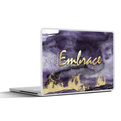 Produktbild von MuchoWow® Laptop Aufkleber Sticker Cover Zitat - Stofftier - Lila - Gold 30x21 cm - Sticker für Laptop - Selbstklebend