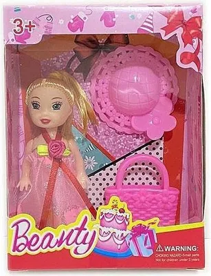 Produktbild von Lalka mini 7cm z kapeluszem i torebką